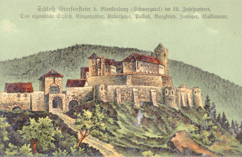 Die Burg auf einer alten Ansichtskarte aus meiner Sammlung